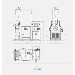 Separátor s turbem 40kW 400-600kg/h